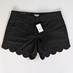 NWT J Crew Factory black scalloped shorts